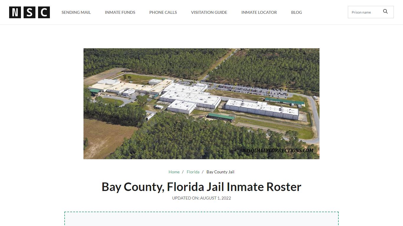 Bay County, Florida Jail Inmate List