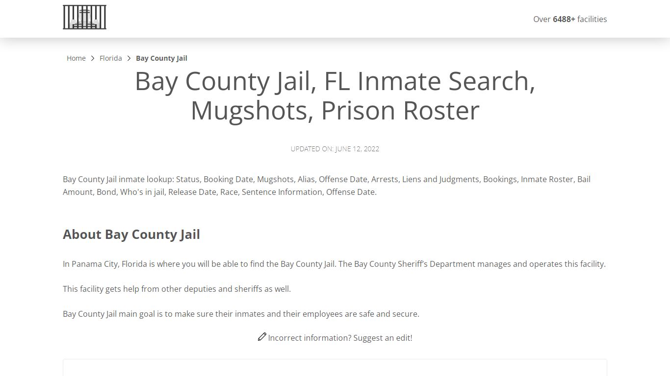 Bay County Jail, FL Inmate Search, Mugshots, Prison Roster ...