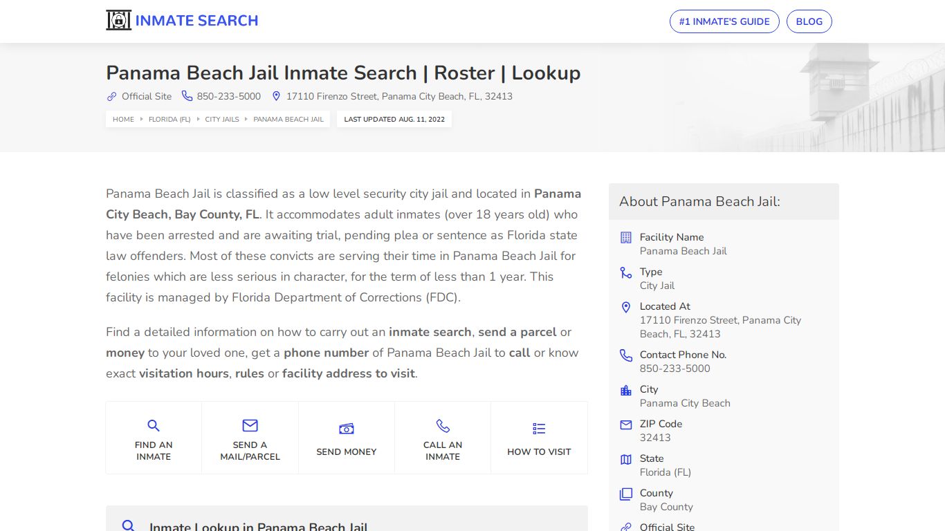 Panama Beach Jail Inmate Search | Roster | Lookup